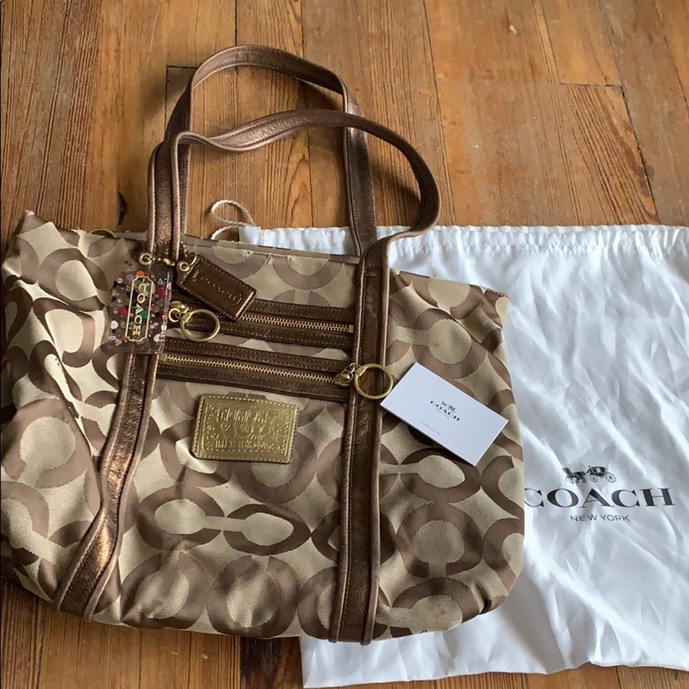 Tan Coach Tote Purse